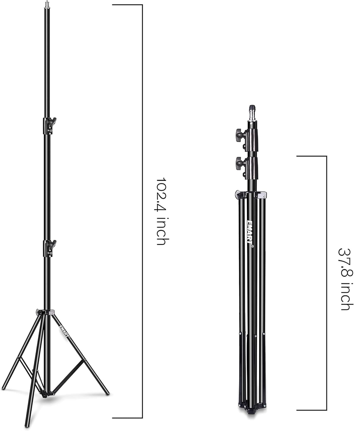 8.5ft Adjustable Aluminum Light Stand with Carrying Bag, 2 Pack J78689