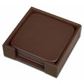 Chocolate Brown Leather Coaster Set M51993