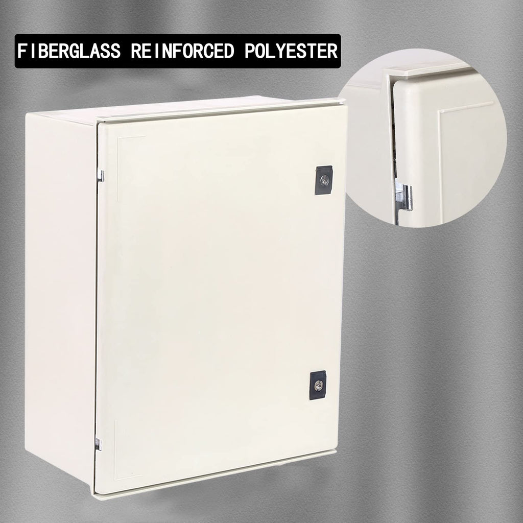 19.7×15.7×7.9 Fiberglass IP65 Weatherproof Wall-Mounted Electrical Enclosure Box J61351