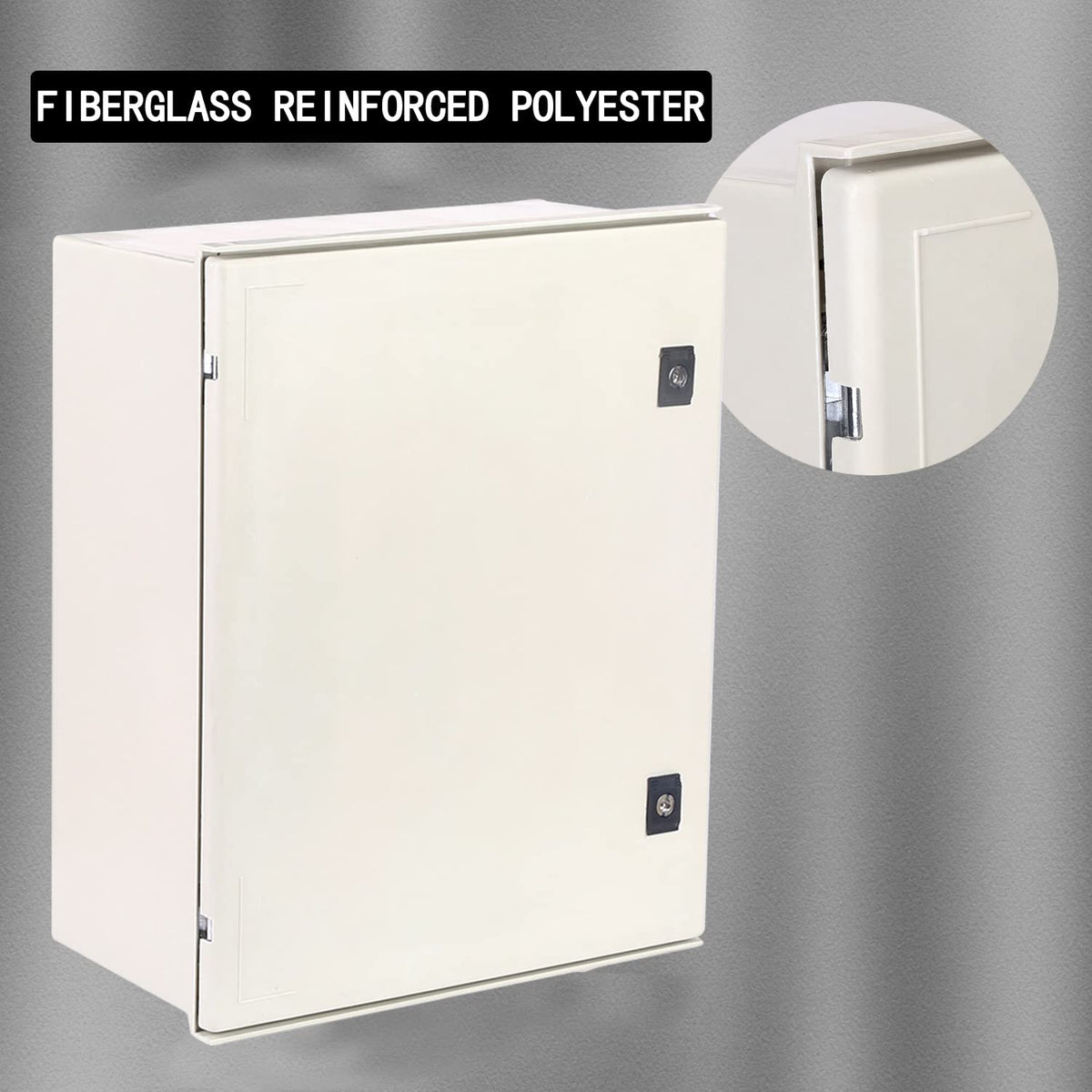 19.7×15.7×7.9 Fiberglass IP65 Weatherproof Wall-Mounted Electrical Enclosure Box J61351