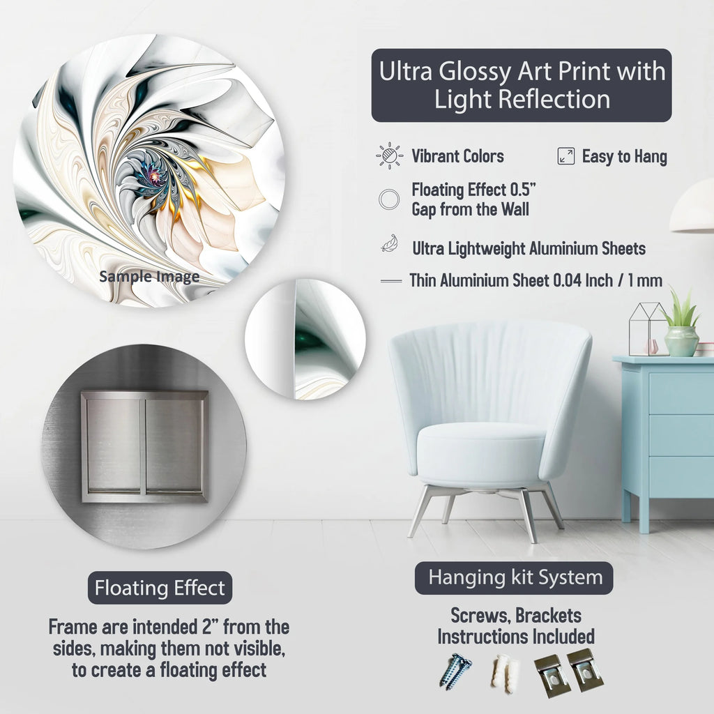 Green Floral Metal Art B22990