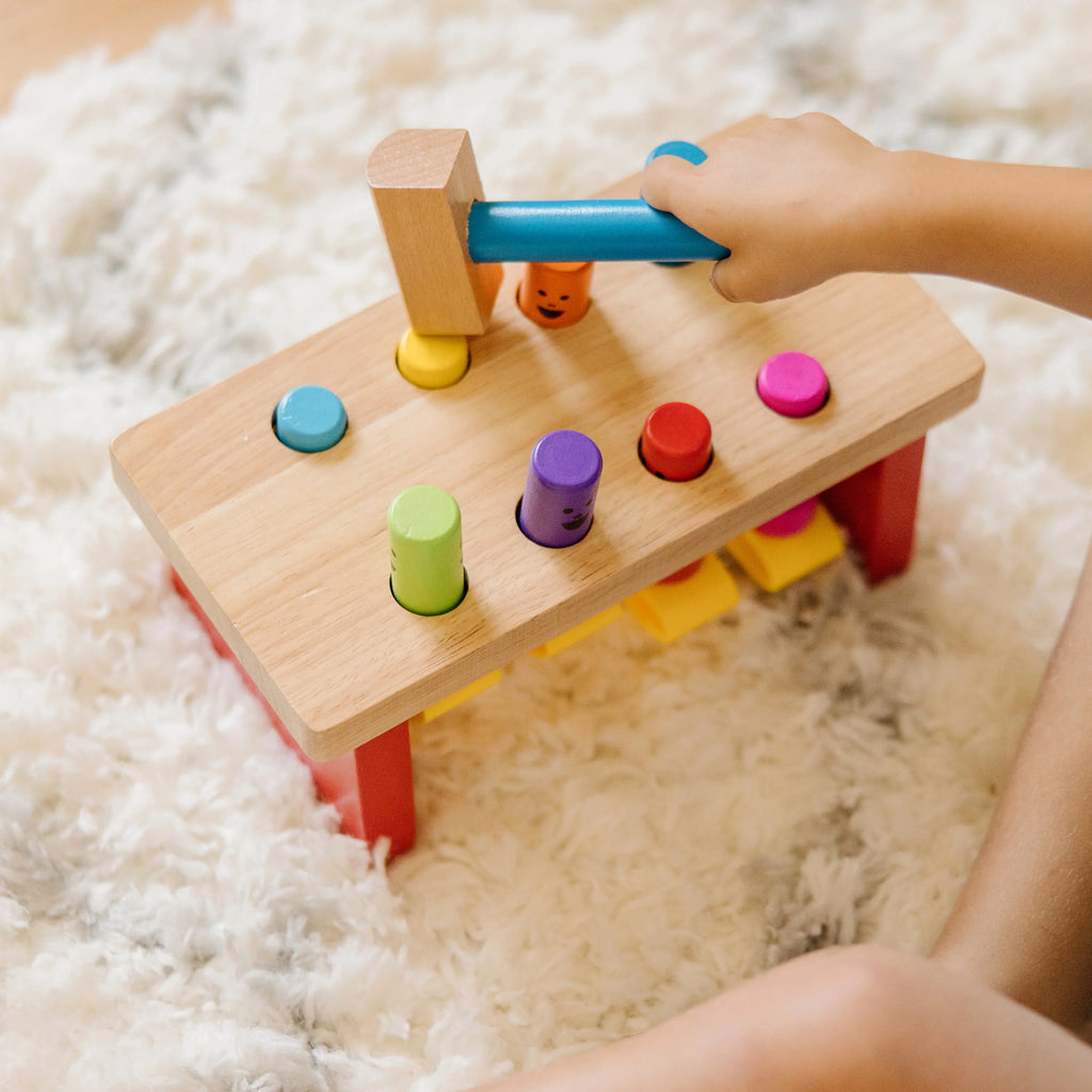 Wooden Pounding Bench Toy With Mallet Y1469
