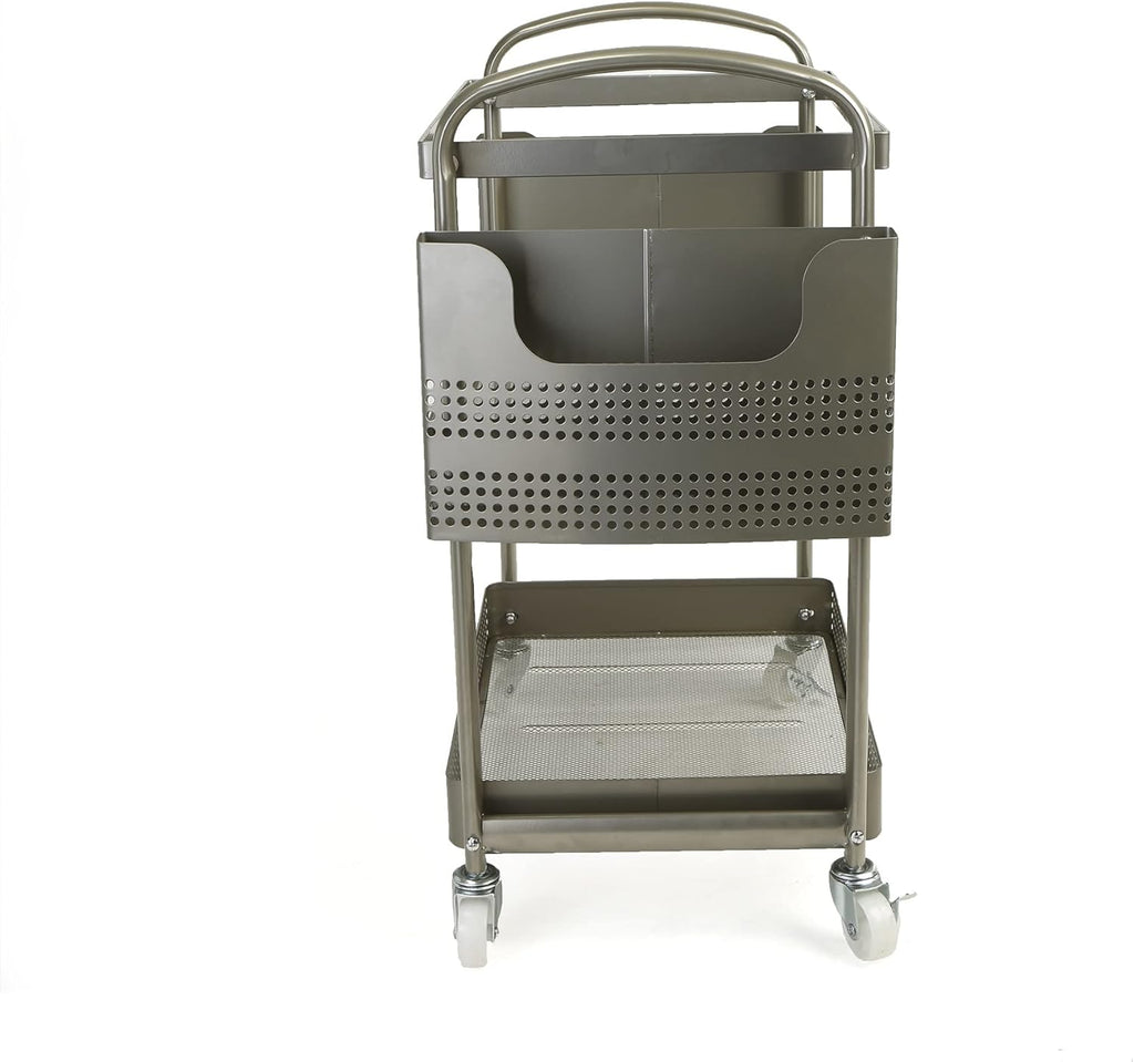Silver Metal Mobile File Cart B24336