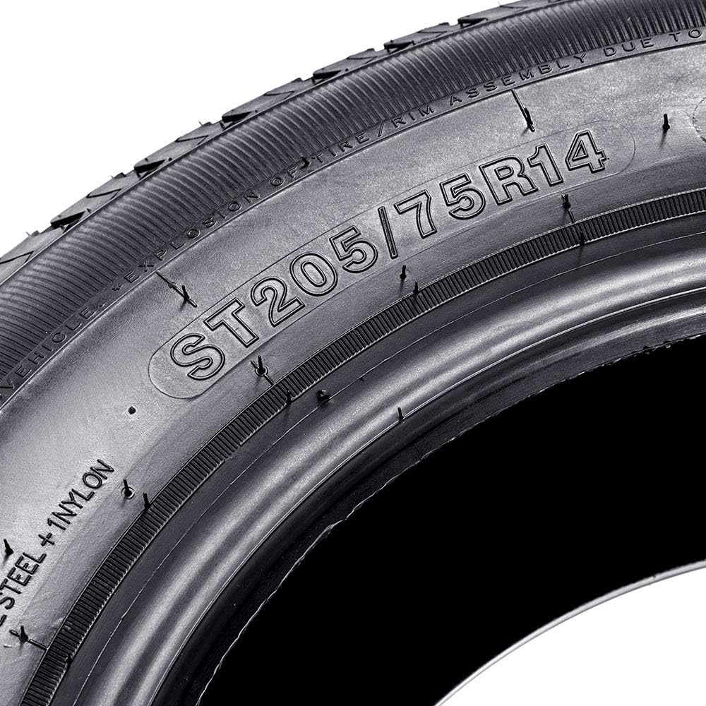 Set of 4 Radial Trailer Tires ST205/75R14 Load Range D 8PR Speed Rating M A53646