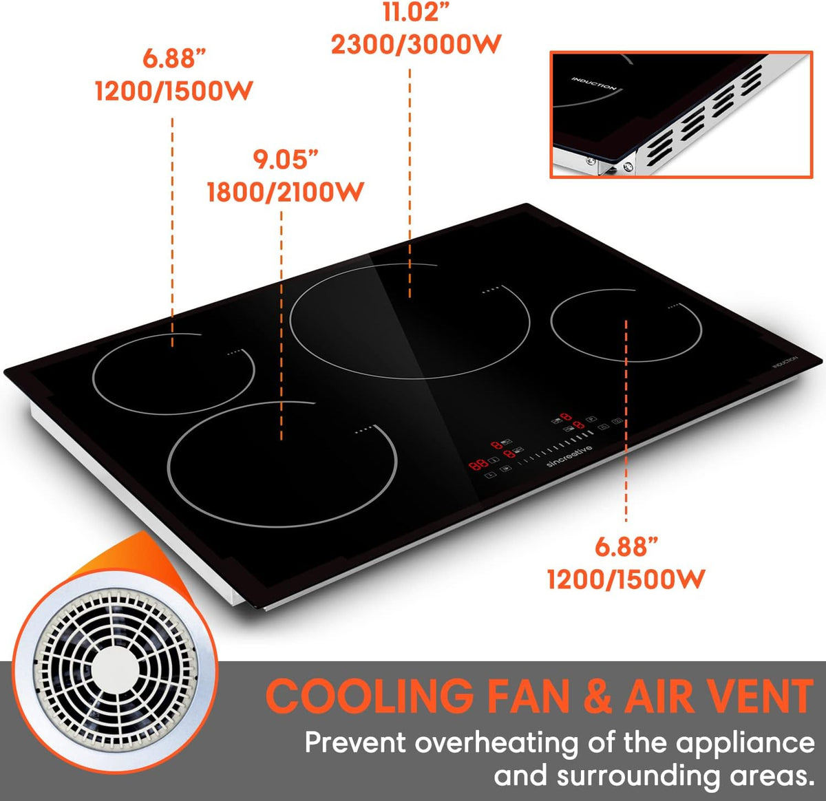 30 Inch 4 Burners Induction Cooktop with Timer N827
