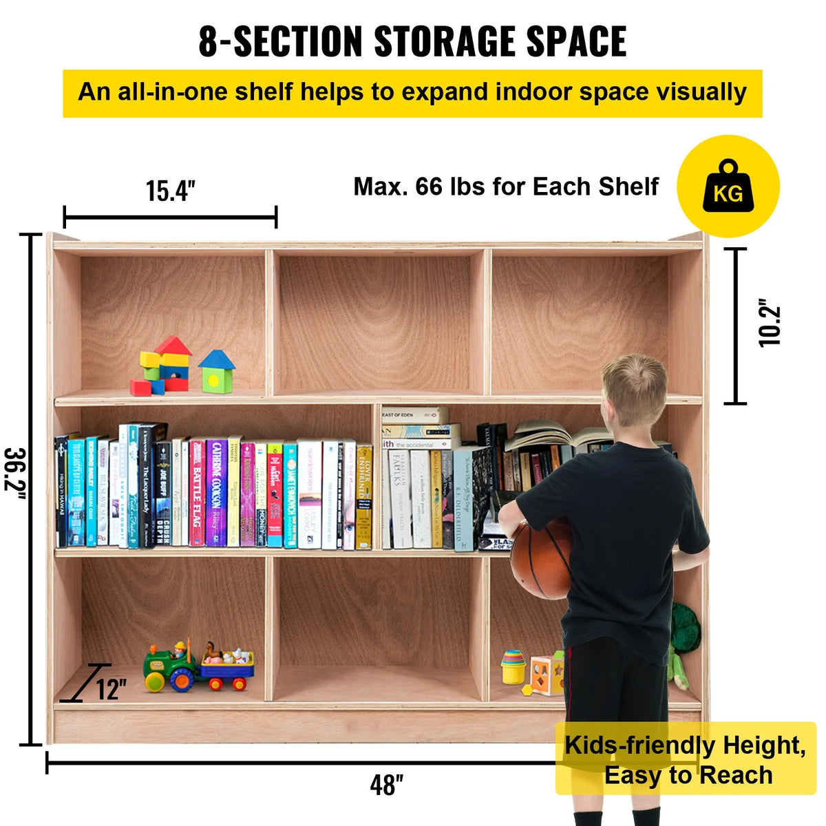 Wooden 8 Grids Storage Cabinet S138710
