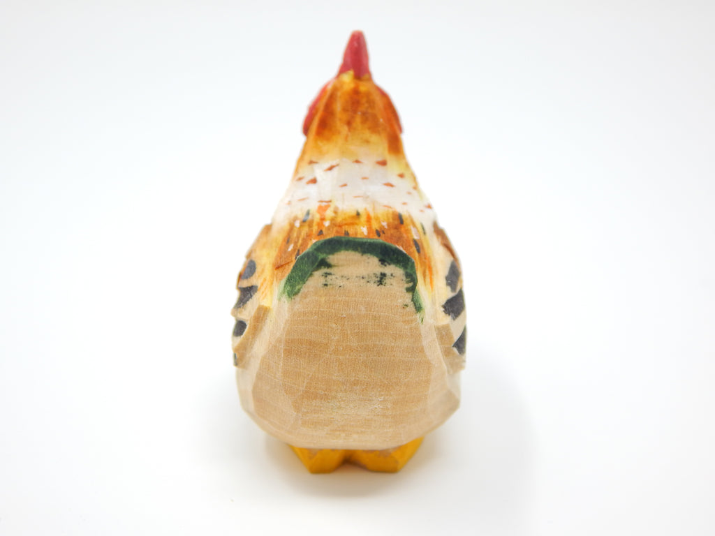 Brown Hen Handmade Wooden Chicken Carved Ornament C9127