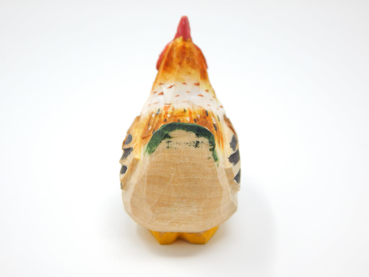 Brown Hen Handmade Wooden Chicken Carved Ornament C9127