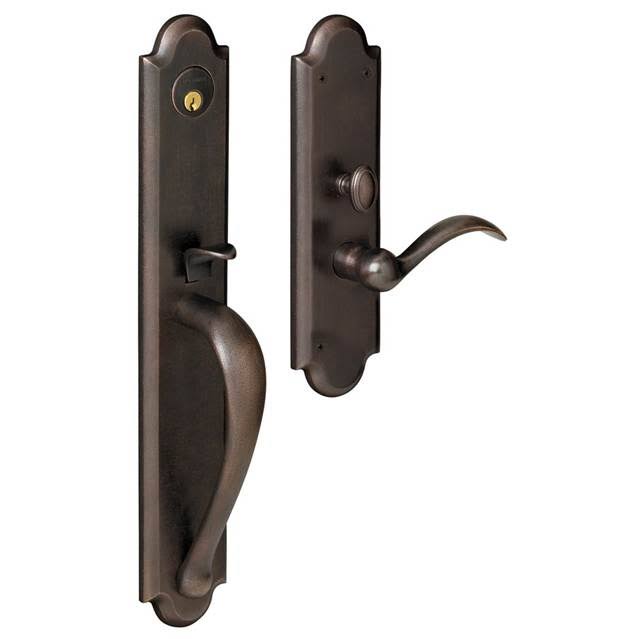 Distressed Oil Rubbed Bronze Mortise Entry Handleset with Lever G5330