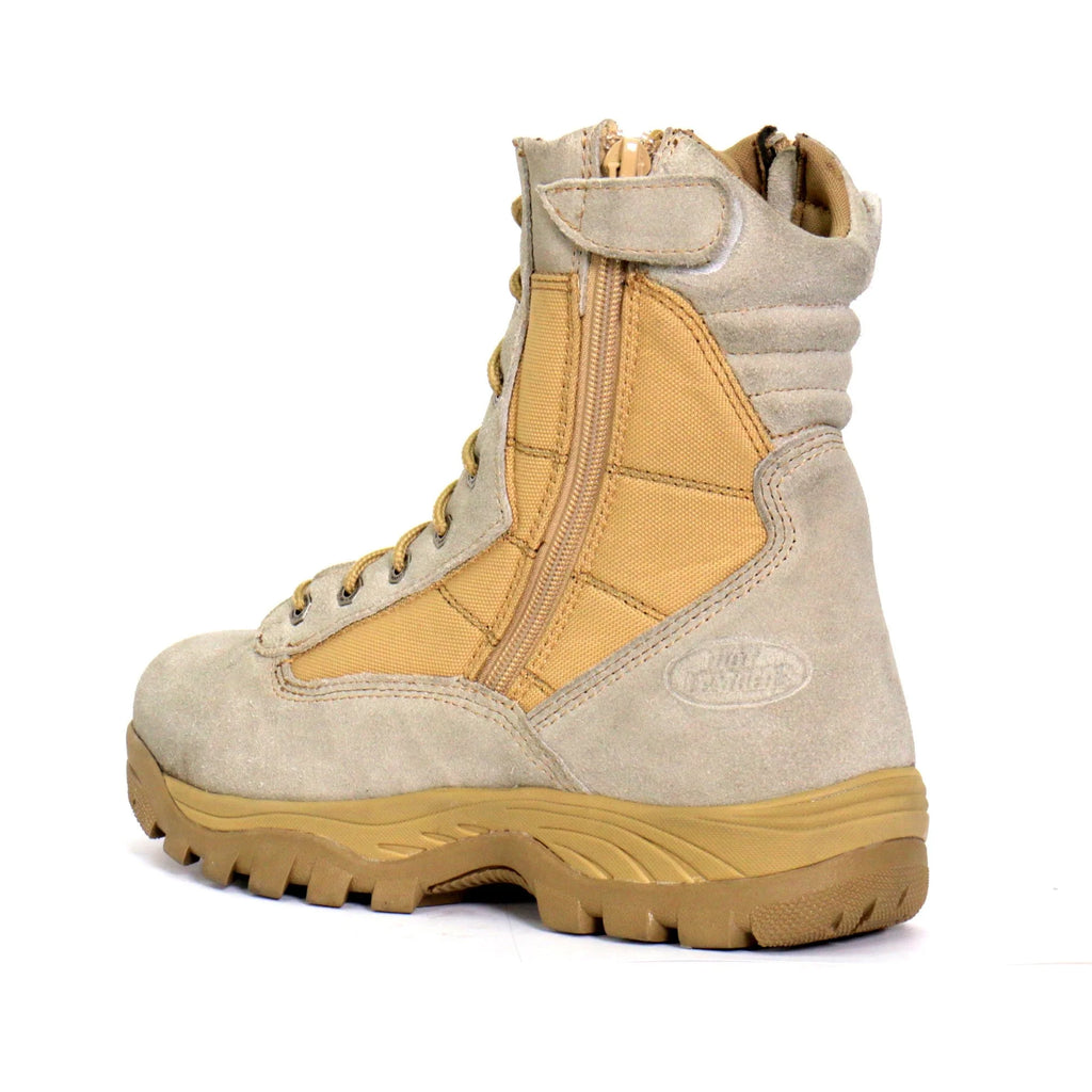 Tan Leather Lace Up Boots with Zippers O33857