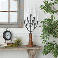 White Iron Candelabra Holds 10 Pillar Candle Holders S529