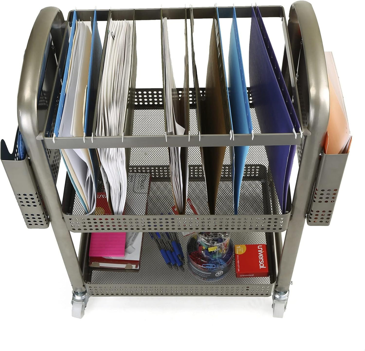 Silver Metal Mobile File Cart B24336