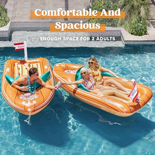 Inflatable Boat Pool Float with Cooler O82530