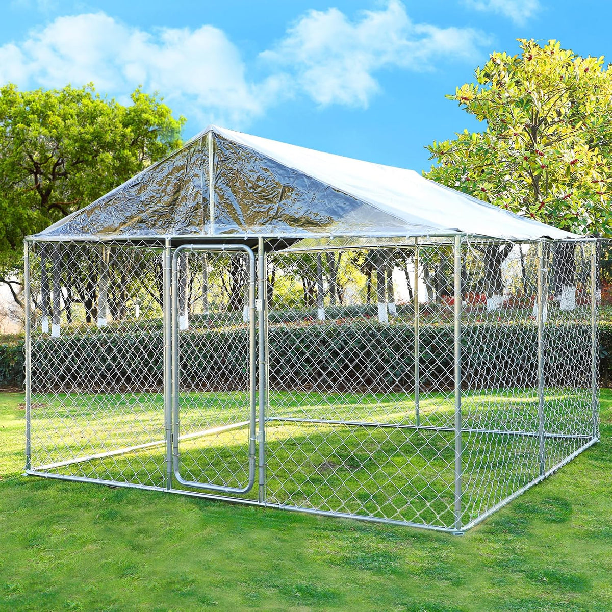 10x10x7FT Large Outdoor Dog Kennel with Roof B361071