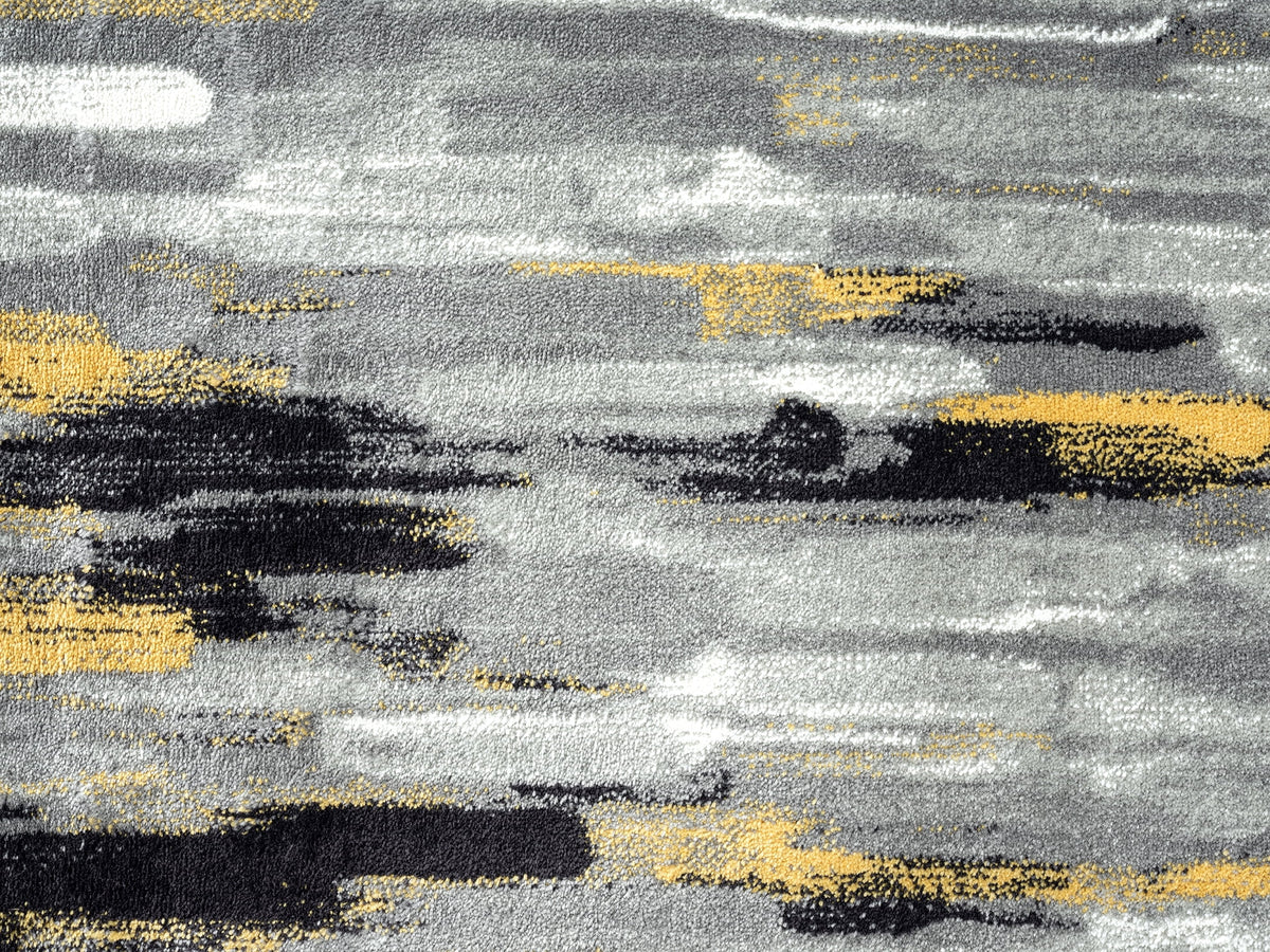6 x 9 Grey Yellow Area Rug R627429