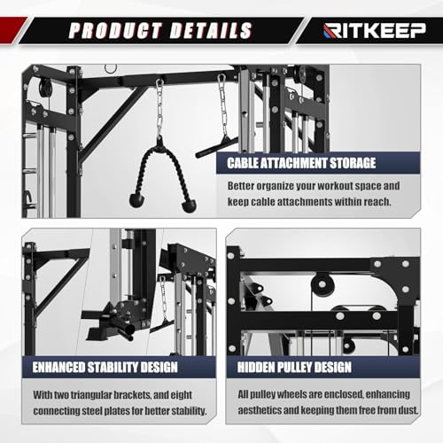 All-in-One Home Gym Equipment with 2200lb Load Capacity and 320lb Weight Stack Y72731