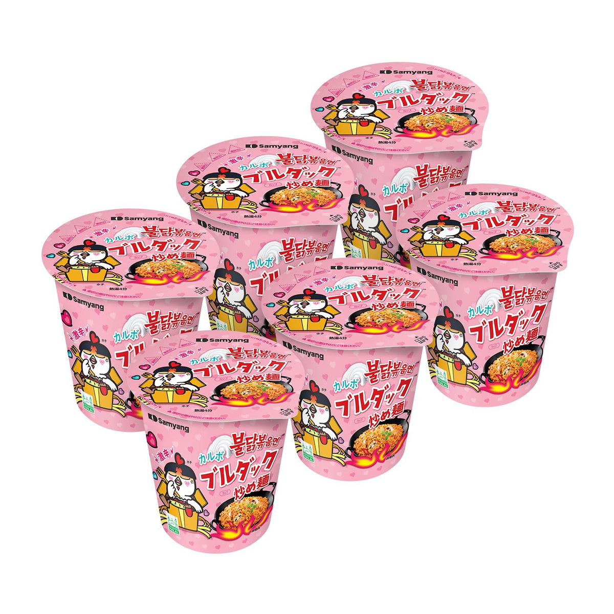 Carbo Spicy Chicken Fried Cup Noodles 80g × 6EA T23471