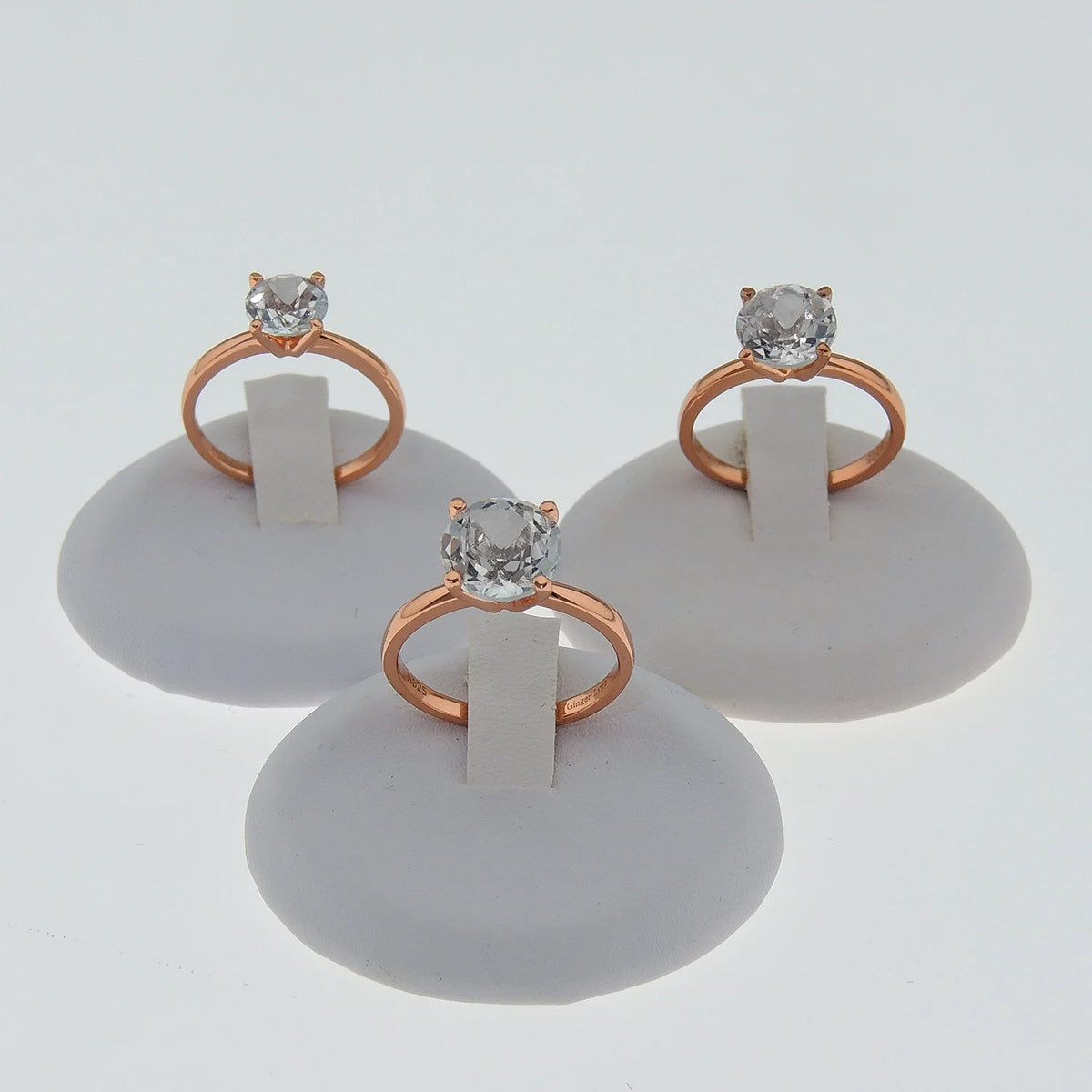 3Ct Topaz Rose Sterling Silver Engagement Ring D49858