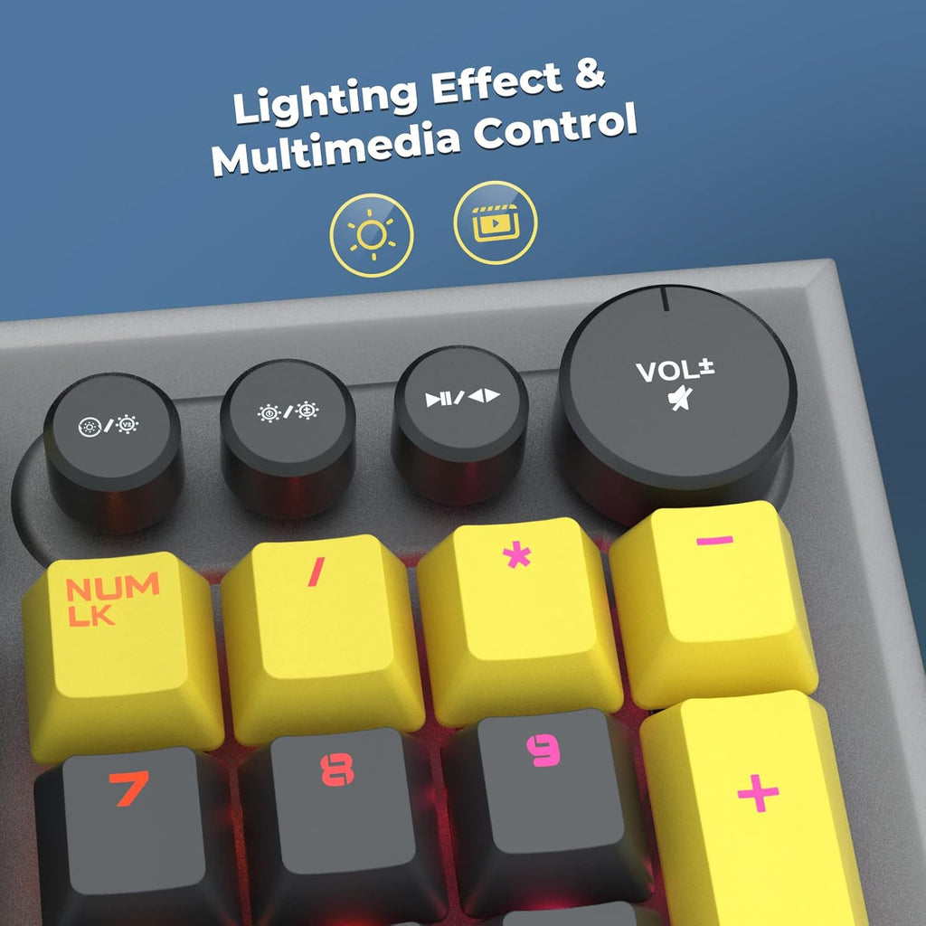 104 Keys Wired Mechanical Gaming Keyboard with Rainbow RGB Backlit Leather Wrist Rest N4596