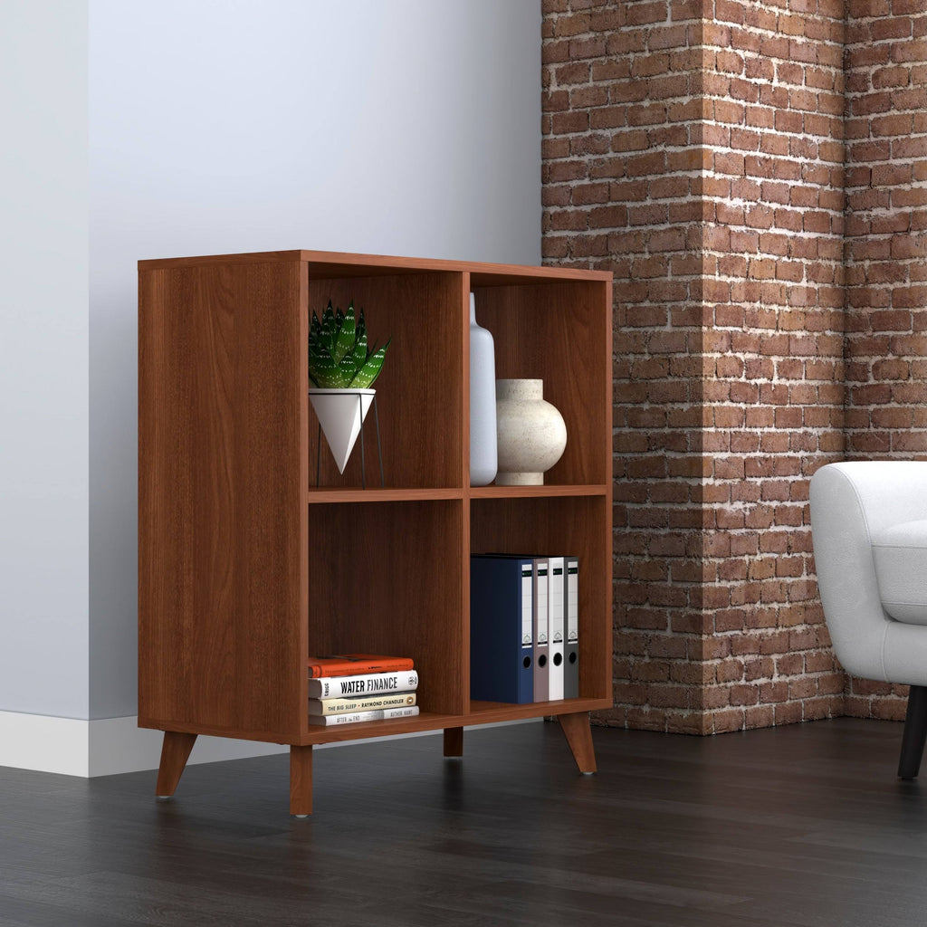 Light Walnut Modern Cube Bookcase K5489