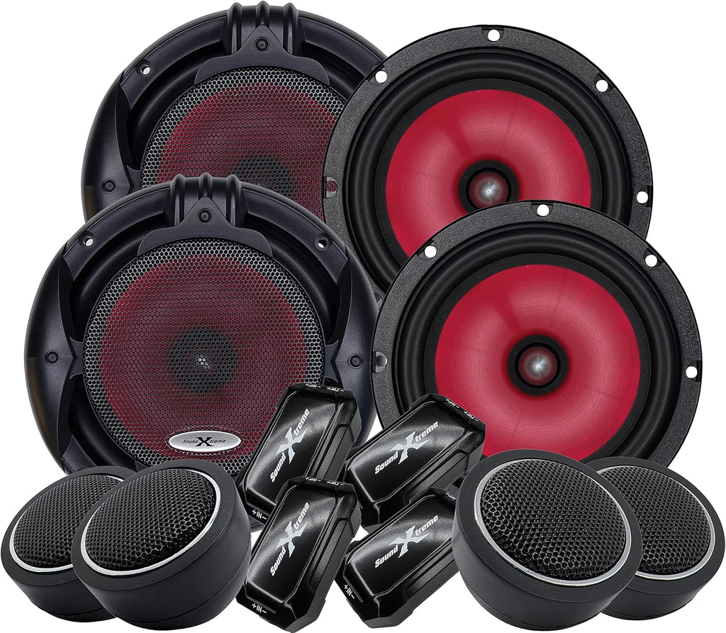 2 Pairs 6.5-Inch 2-Way Car Audio Component Speaker System G7370
