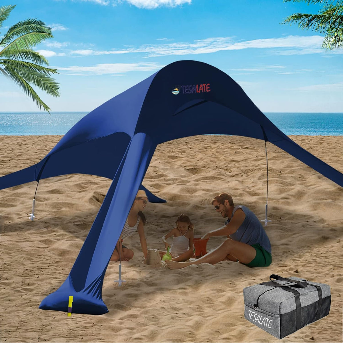 Extra Large UPF50+ Beach Tent with Sand Shovel I705