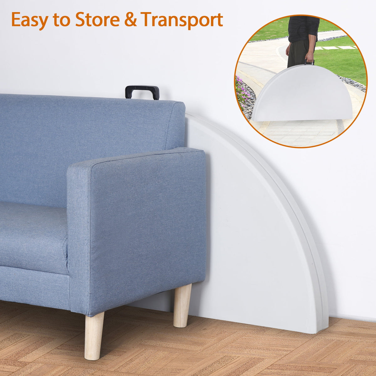 Black Round Foldable Plastic Table M1216