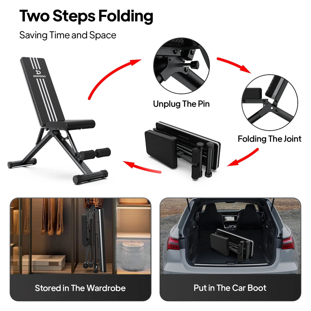 Foldable Adjustable Weight Bench D730