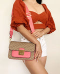 Medium PVC Leather Flap Crossbody Handbag F340
