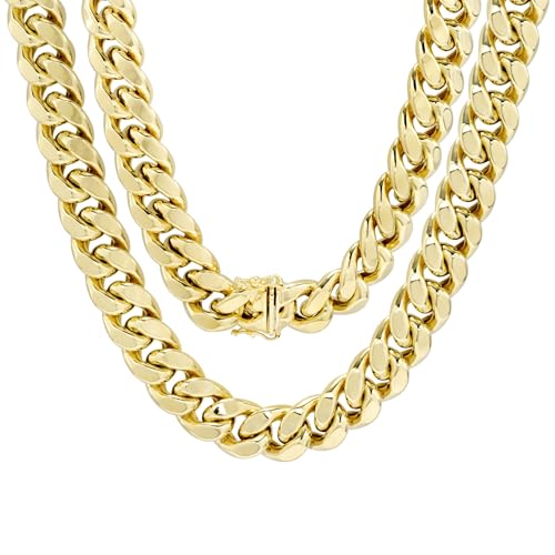 14k Yellow Gold Miami Cuban Link Chain Necklace X75172