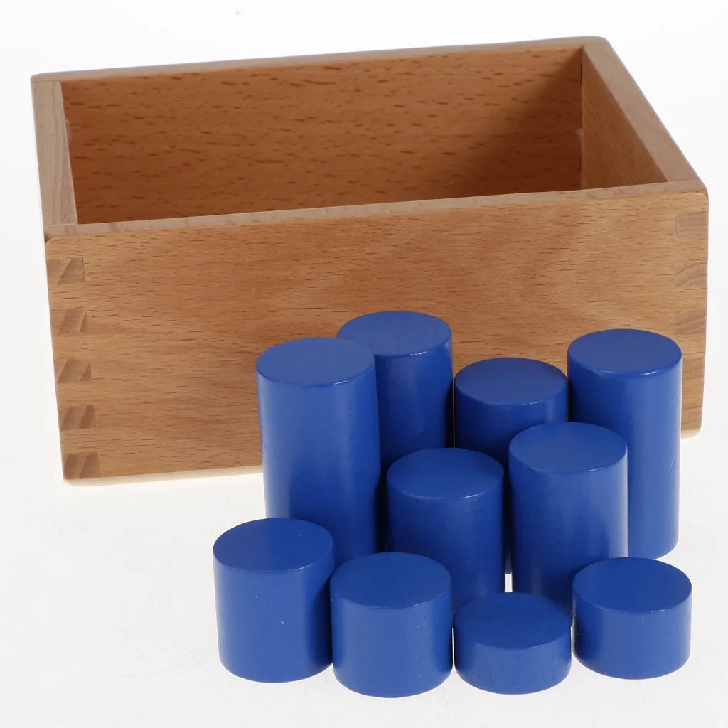 4 Sets Beechwood Montessori Knobless Cylinder Blocks Wooden Toy G378
