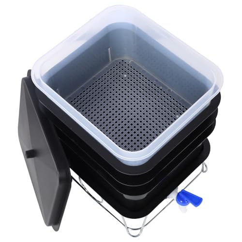 Black 4-Tray 20L Worm Composter Y841634