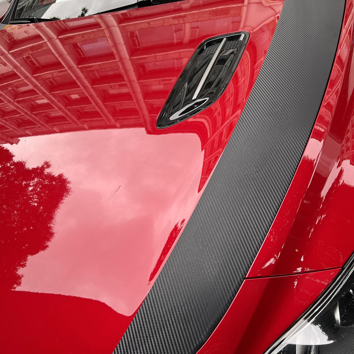3D Carbon Fiber Front Hood Rally Stripes Decal Pack of 2 L71660
