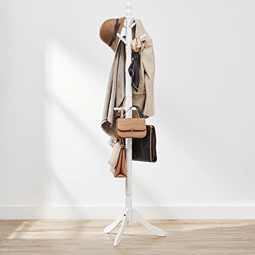 Solid Wood Coat Rack with 10 Hooks Q70111
