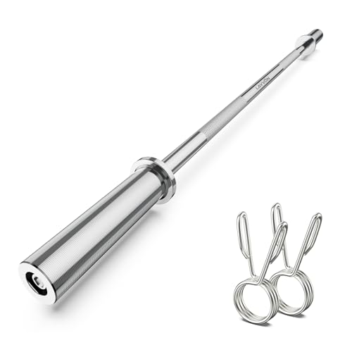 57" Olympic Barbell Bar, 2" Standard Straight Barbell Bars with 2 Spring Collars I2793