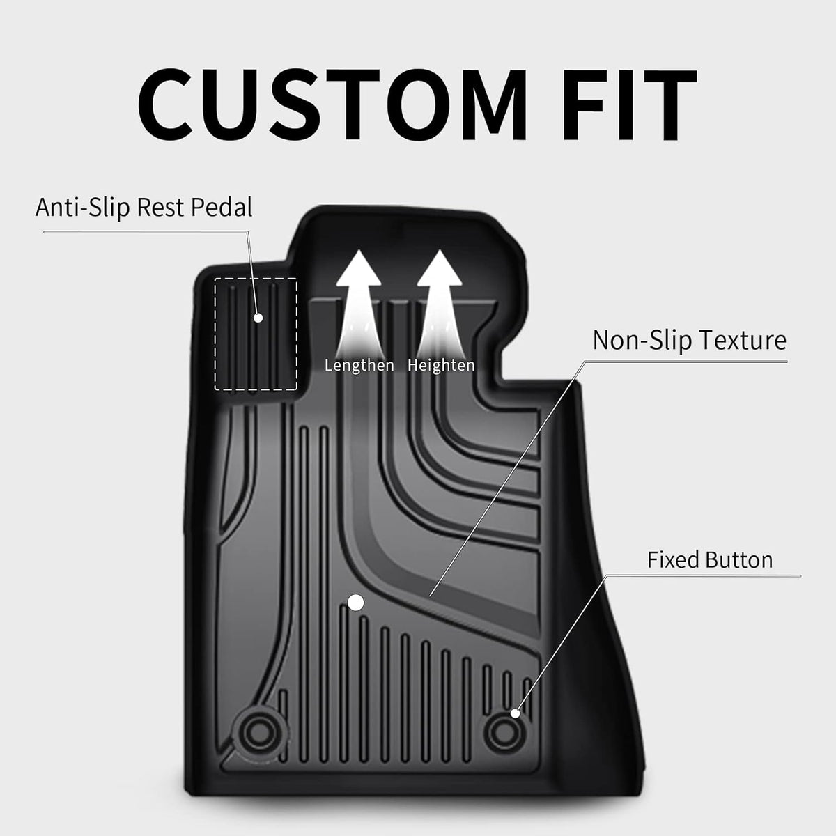 All Weather Car Floor Mats Front & 2nd Seat Floor Liners E9746