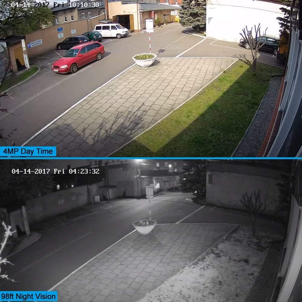 4MP PoE Outdoor Turret IP Camera with 98ft Night Vision, IP67 Waterproof, 256GB Micro SD Storage C2560