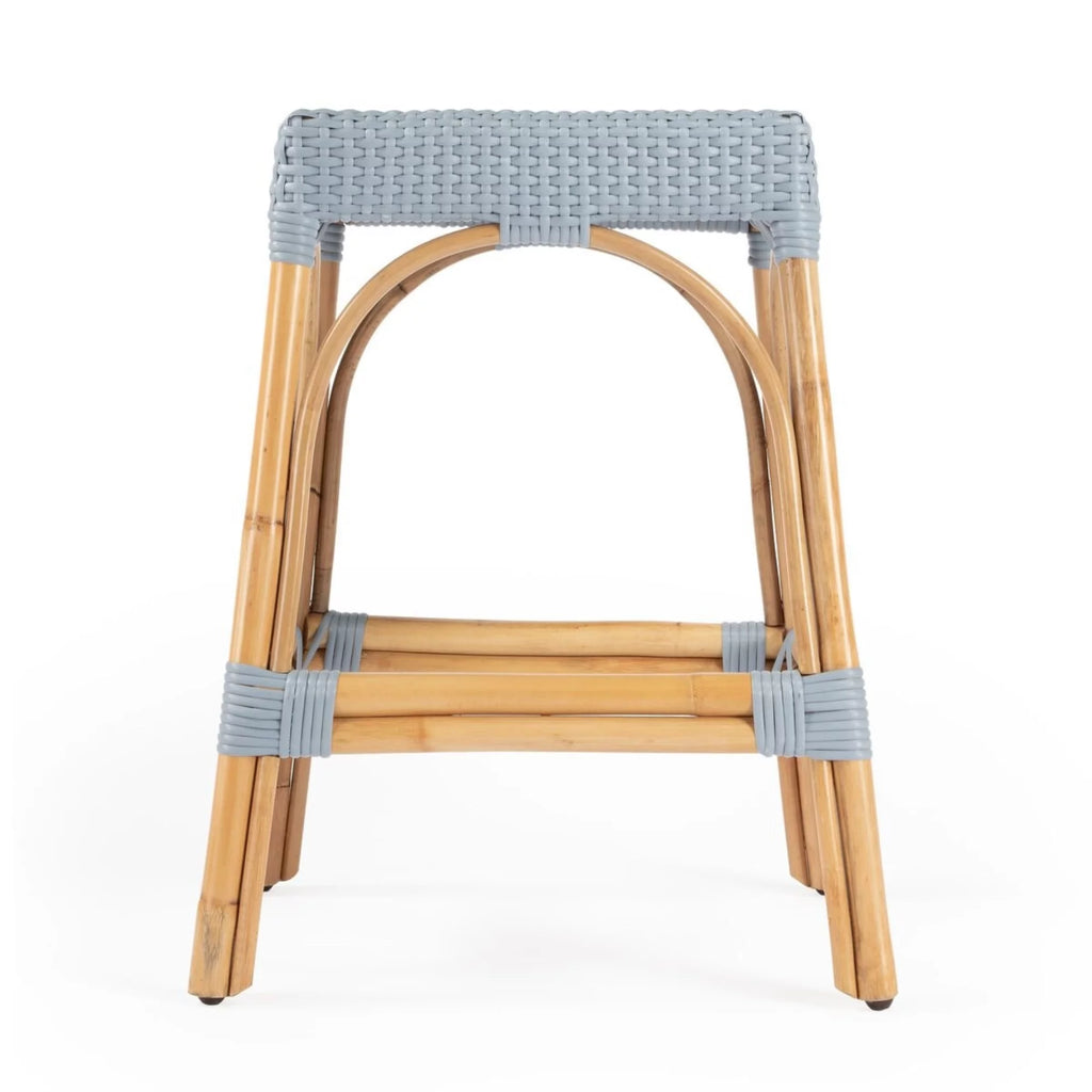 Baby Blue Rattan Counter Stool V752