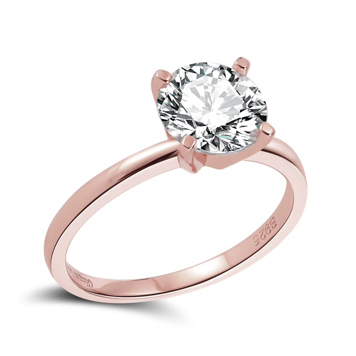 3Ct Topaz Rose Sterling Silver Engagement Ring D49858