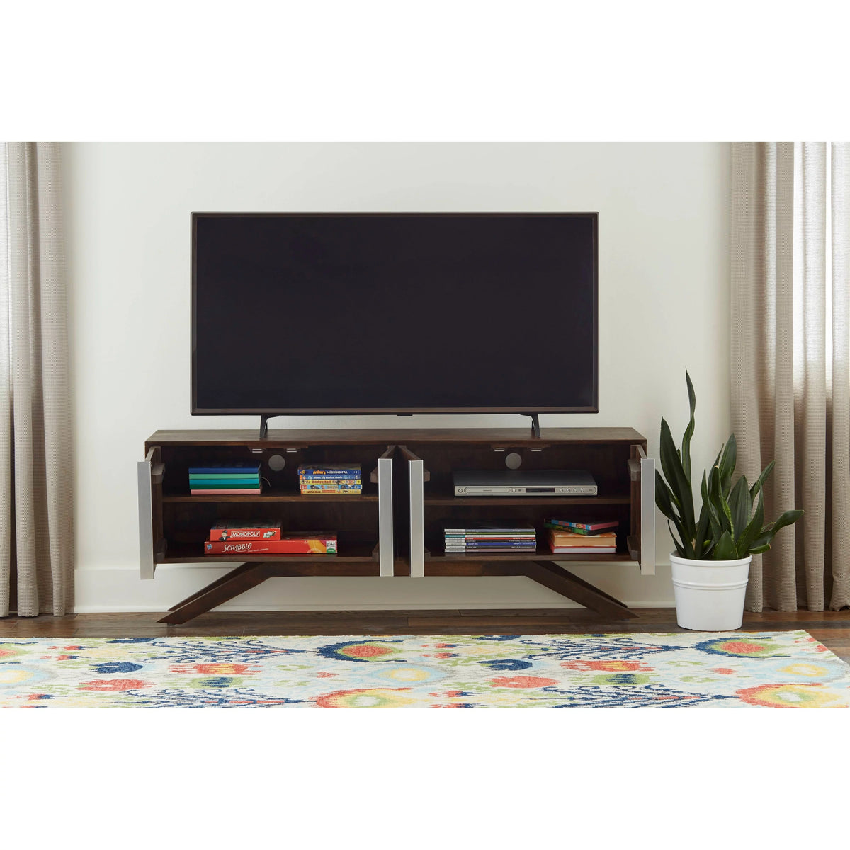 59" Wide Solid Wood Walnut TV Stand W285