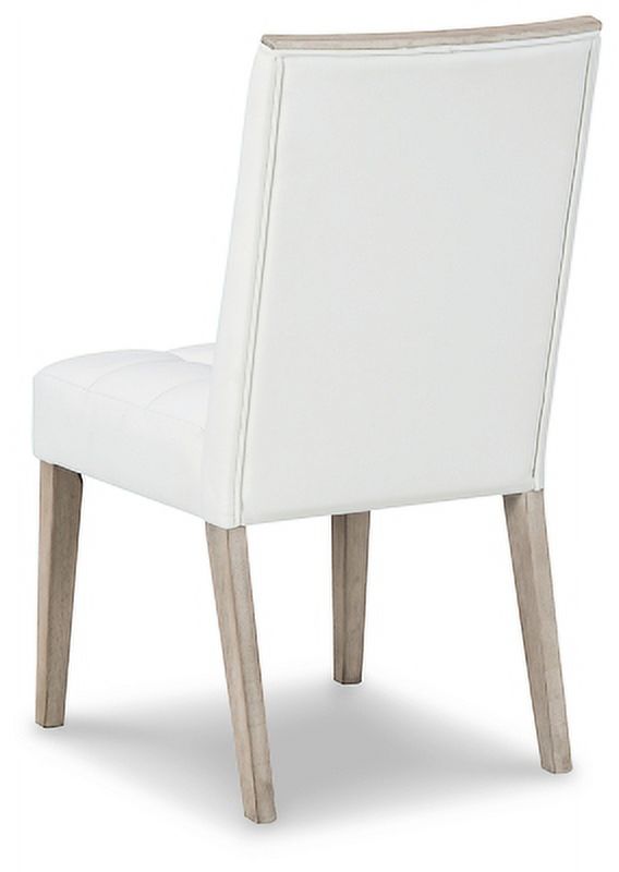 White & Beige Upholstered Side Chair, 2 Count C95509