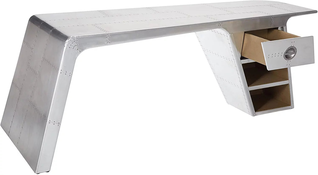 Aluminum Desk with 1 Drawer and 2 Shelves F9774