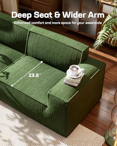Oversized Deep U Shaped Modular Corduroy Sectional Sofa with Ottoman Y94771
