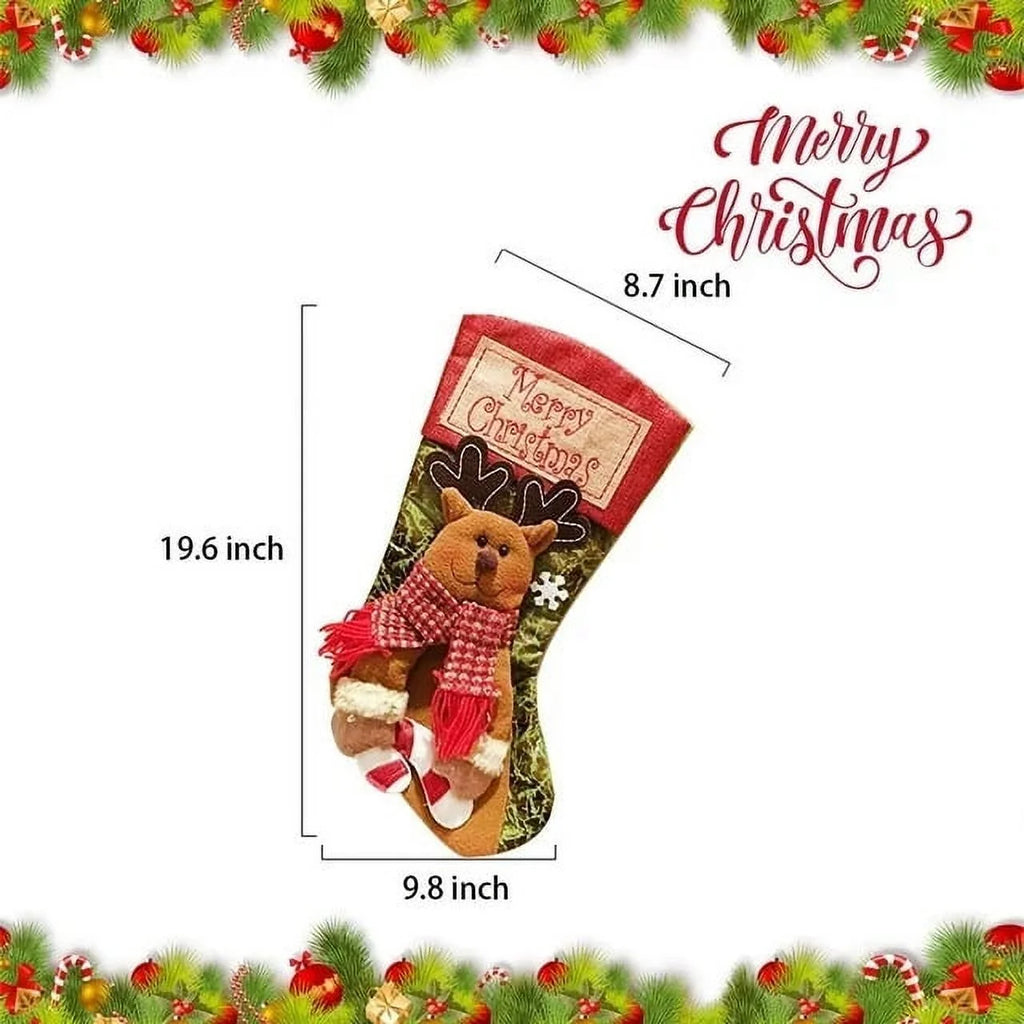 18" 3D Christmas Stockings 3 Pack B701246