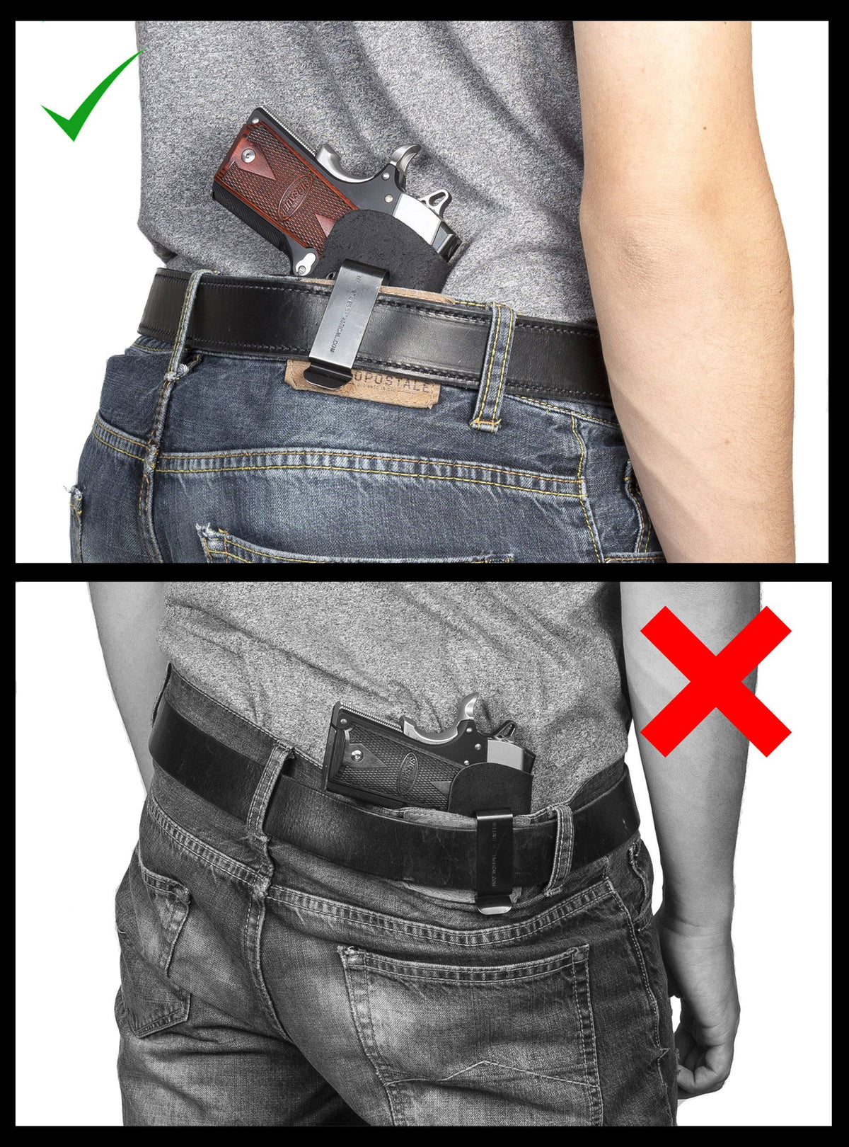 Black Leather Gun Belt U5828