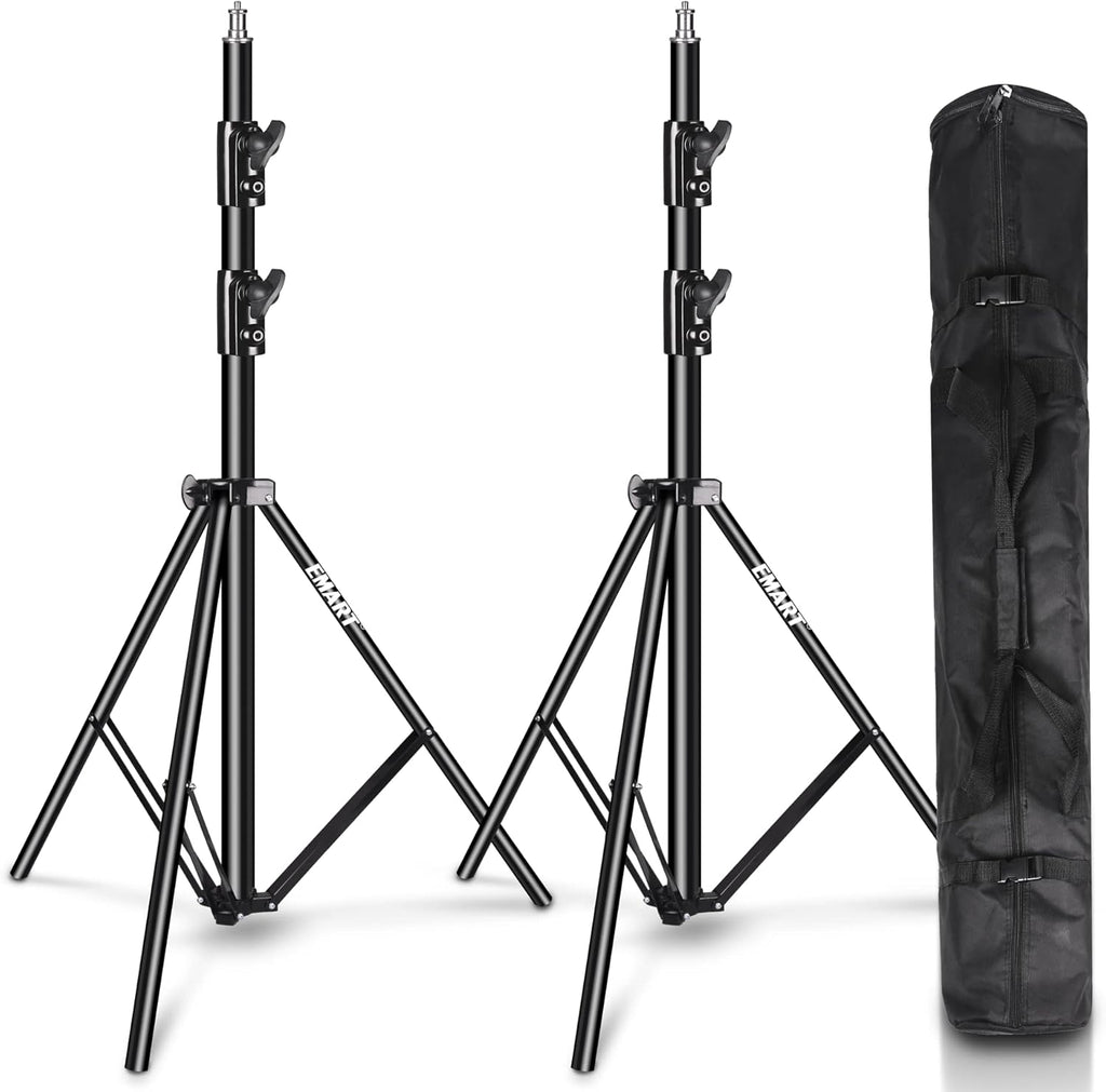 8.5ft Adjustable Aluminum Light Stand with Carrying Bag, 2 Pack J78689