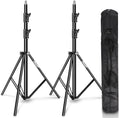 8.5ft Adjustable Aluminum Light Stand with Carrying Bag, 2 Pack J78689
