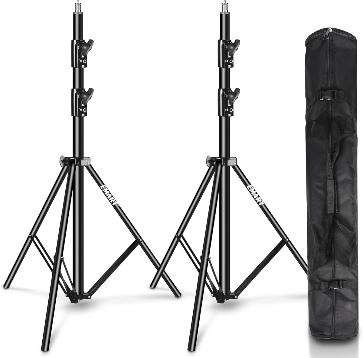 8.5ft Adjustable Aluminum Light Stand with Carrying Bag, 2 Pack J78689