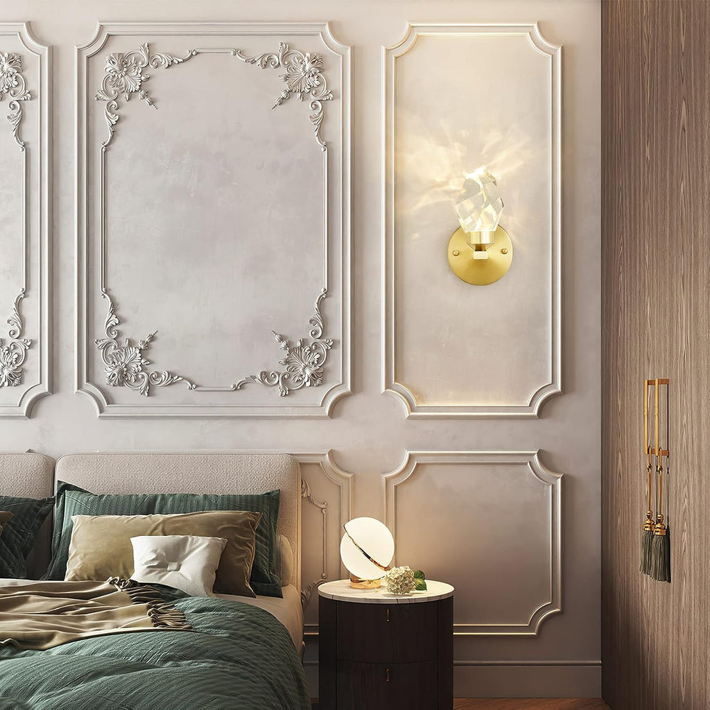 Crystal Gold Wall Sconce, K9 Crystal Wall Mounted Light E775