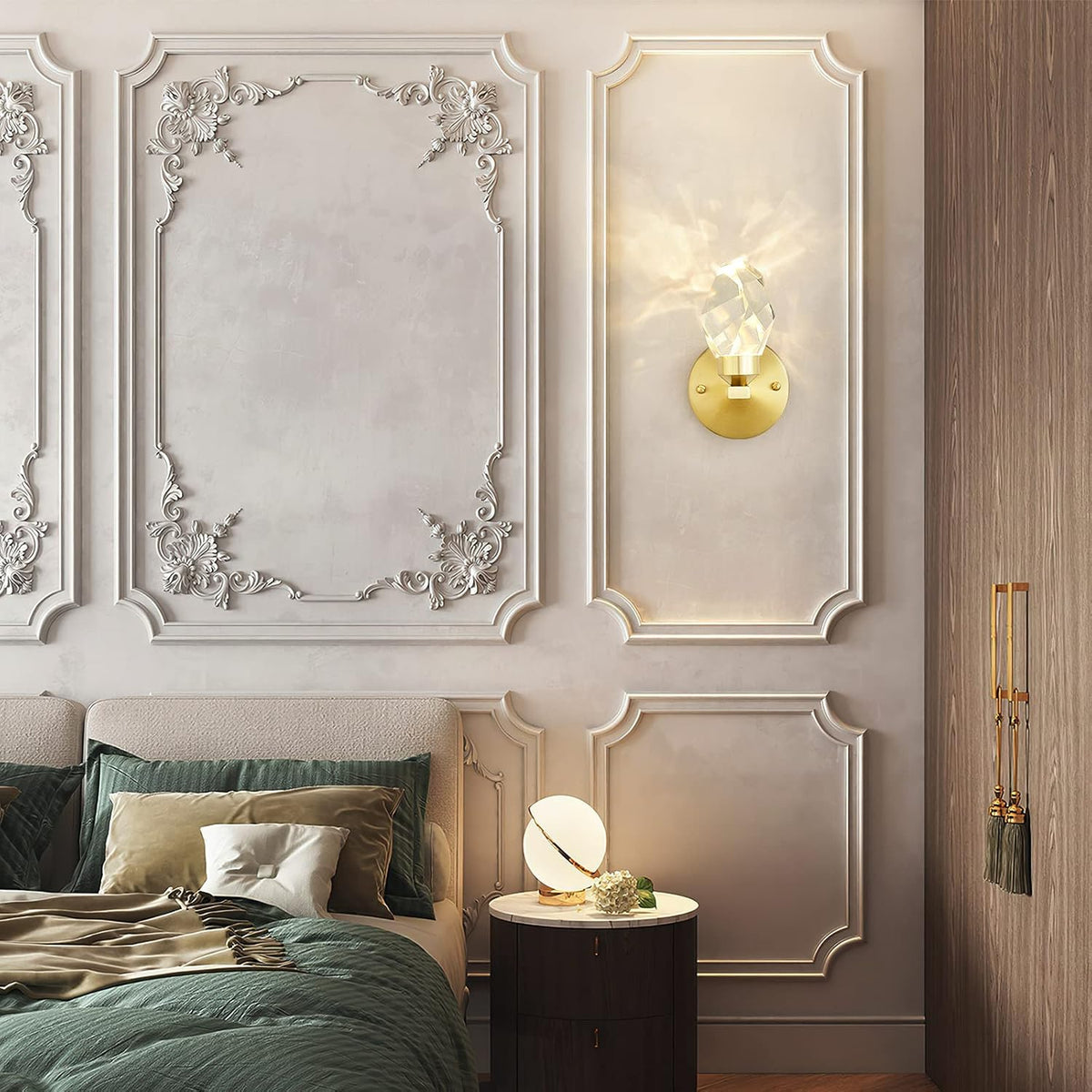 Crystal Gold Wall Sconce, K9 Crystal Wall Mounted Light E775